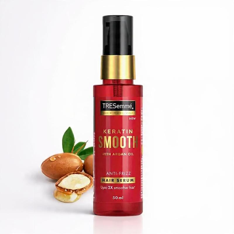 Tresemme Keratin Smooth Anti-Frizz Hair Serum 50ml with Argan Oil, for 2X Smoother Hair and Long Lasting Frizz control upto 48H even in 80% humidity (P-2898)